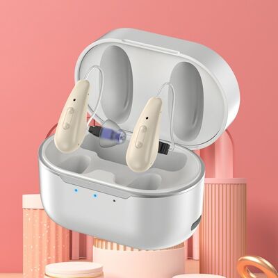 BTE CIC 충전식 보청기 터치 유도형 컴팩트 보청기, 무선 및 긴 배터리 수명 설계