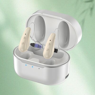 16 채널을 통합하여 청취 성능을 향상시키고 배경 소음을 줄이는 5단계 OTC 보청기 BTE 타입